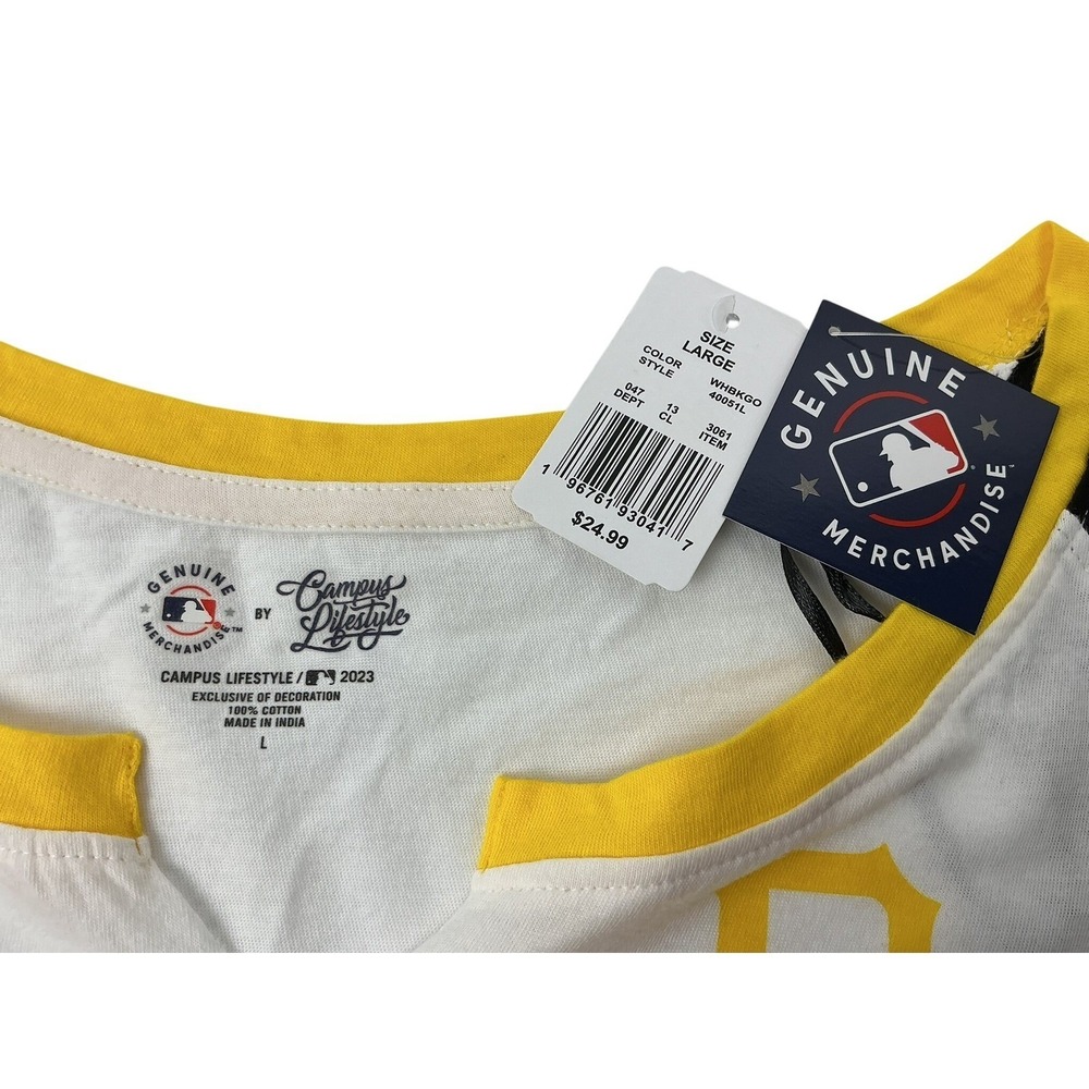 Pittsburgh Pirates Women's Raglan T Shirt Large MLB Genuine Merchandise - Picture 6 of 7